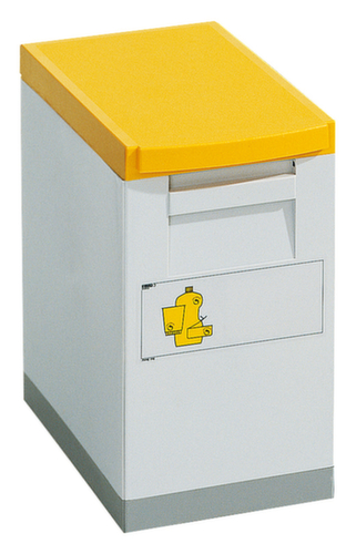 Wertstoffsammelbox, 15 l, hellgrau, Deckel gelb Standard 1 L