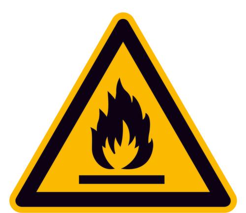 Warnschild vor feuergefährlichen Stoffen, Wandschild Standard 1 L