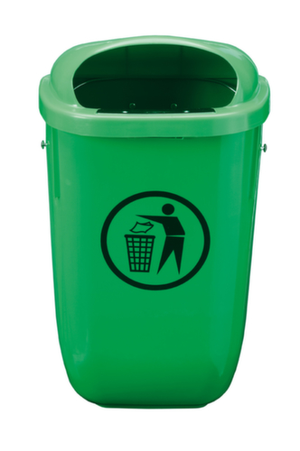 Abfallbehälter Classic, 50 l, Zur Wand- oder Pfostenmontage, grün Standard 1 L