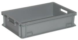 Euronorm-Stapelbehälter Basic mit verstärktem Rippenboden, grau, Inhalt 27 l