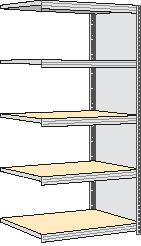 regalwerk Spanplatten-Steckregal mit Böden, Höhe x Breite x Tiefe 2000 x 1005 x 626 mm, 5 Böden