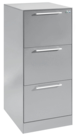 C+P Hängeregistraturschrank mit Bügelgriffen, 3 Auszüge, RAL9006 Weißaluminium/RAL9006 Weißaluminium