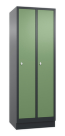 C+P Garderobenschrank Classic mit 2 Abteilen und glatten Türen, Abteilbreite 300 mm