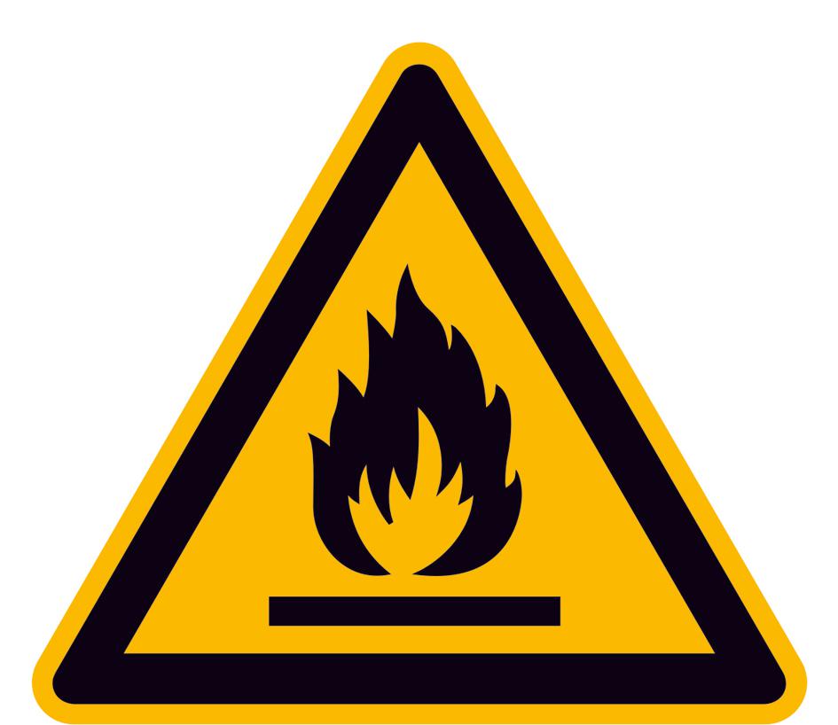 Warnschild vor feuergefährlichen Stoffen, Wandschild Standard 1 ZOOM