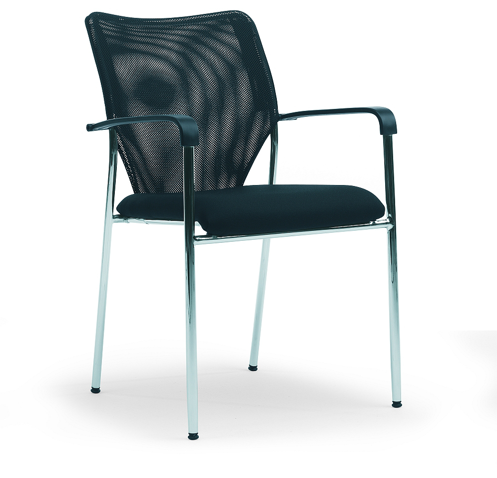 ROVO-CHAIR Besucherstuhl ROVO ECO mit Armlehnen, Sitz Stoff (100% Polyester), schwarz Standard 1 ZOOM