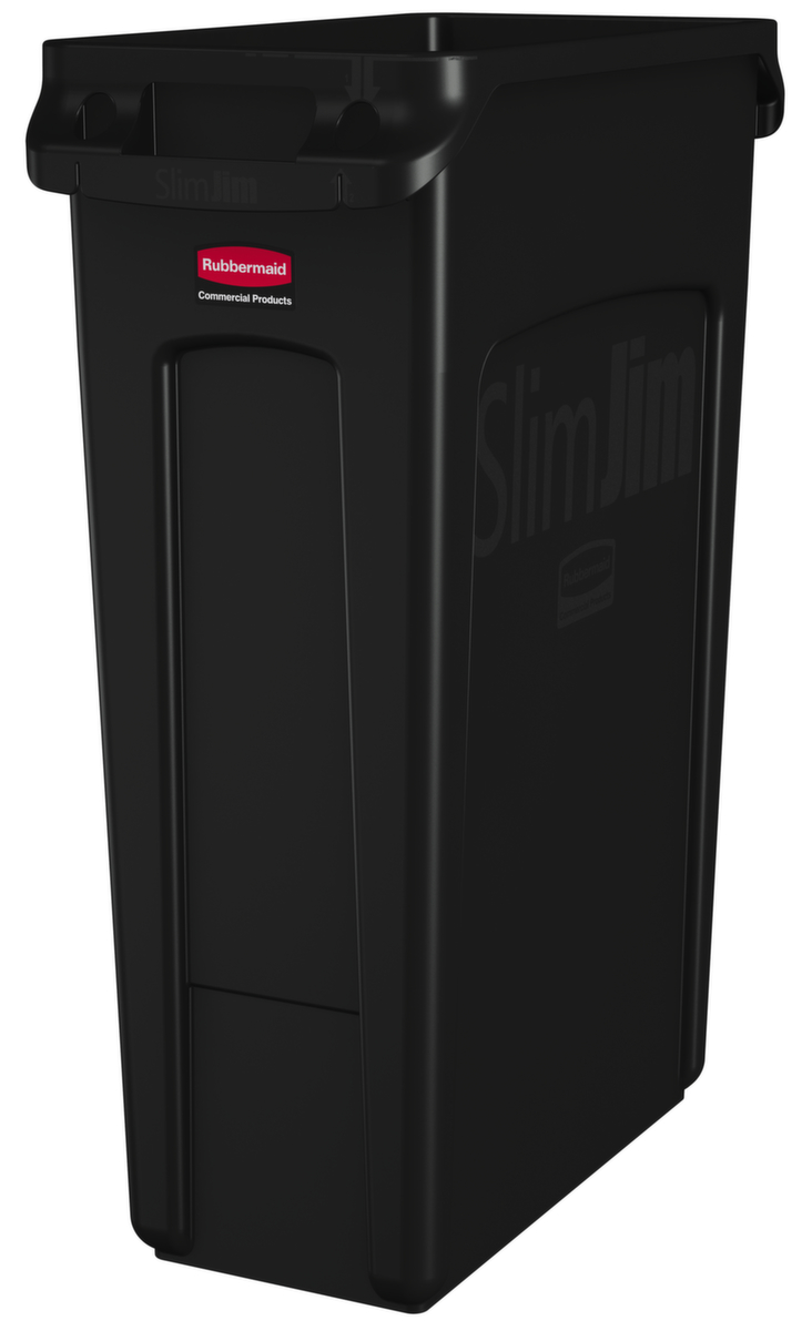 Rubbermaid Wertstoffsammler Slim Jim® mit Lüftungskanälen, 87 l, schwarz