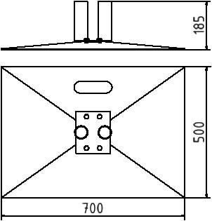 Schake Fußplatte für Mobilzaun Technische Zeichnung 1 ZOOM