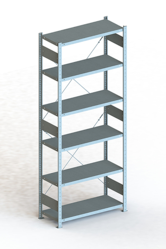 META Universal-Steckregal S3 Clip 150, Höhe x Breite x Tiefe 2500 x 1056 x 436 mm, 6 Böden