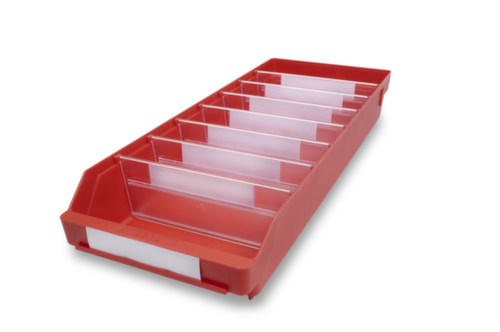 Regalkasten mit Sichtöffnung, rot, Tiefe 600 mm