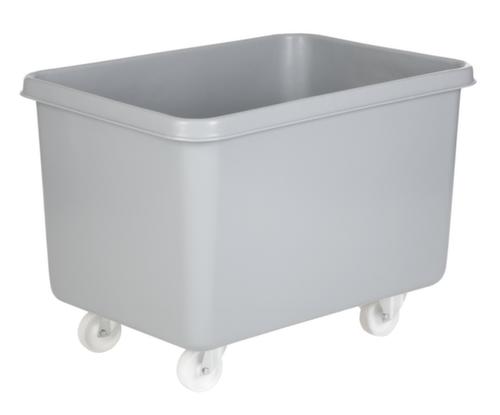 Mobiler Rechteckbehälter lebensmittelecht + Boden verstärkt, Inhalt 340 l, grau
