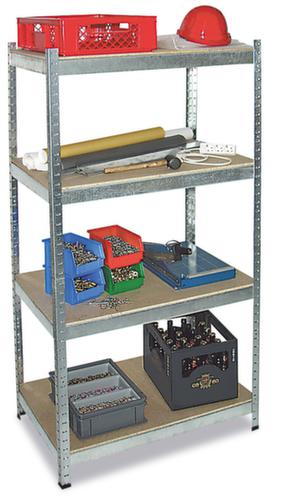 Spanplatten-Steckregal mit 4 Böden, Höhe x Breite x Tiefe 1800 x 900 x 600 mm, 4 Böden