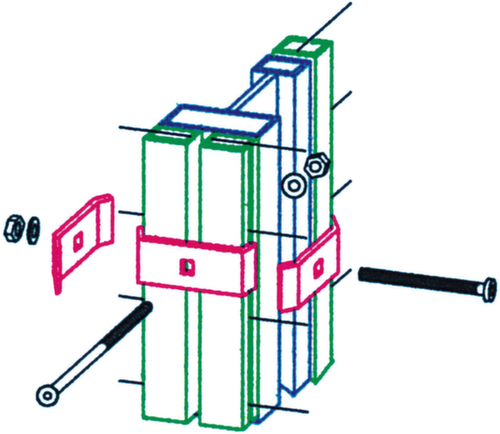 Pfosten für Trennwandsystem, Höhe 2200 mm