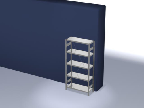 hofe System-Steckregal in Standard Bauart, Höhe x Breite x Tiefe 2000 x 1060 x 435 mm, 5 Böden