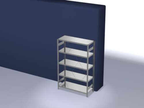 hofe System-Steckregal in Standard Bauart, Höhe x Breite x Tiefe 2000 x 1360 x 535 mm, 5 Böden