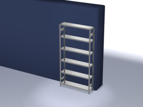 hofe System-Steckregal in Standard Bauart, Höhe x Breite x Tiefe 2500 x 1360 x 335 mm, 6 Böden