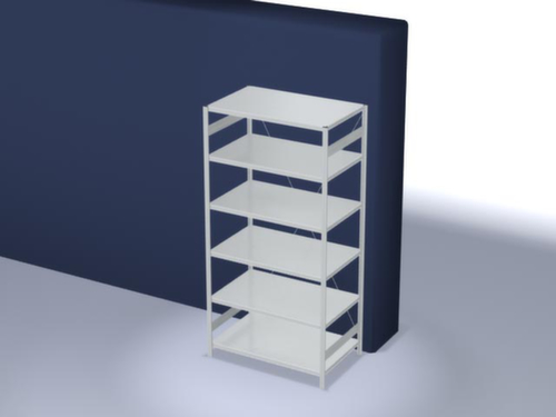 hofe System-Steckregal in Standard Bauart, Höhe x Breite x Tiefe 2500 x 1360 x 835 mm, 6 Böden