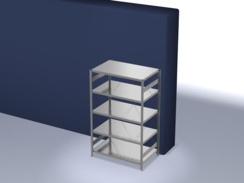 hofe System-Steckregal in mittelschwerer Bauart, Höhe x Breite x Tiefe 2000 x 1360 x 835 mm, 5 Böden
