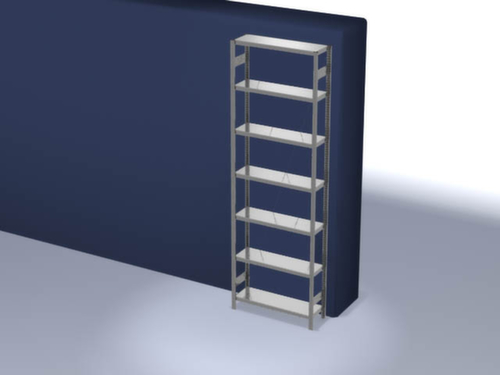 hofe Traversenregal in Standard Bauart, Höhe x Breite x Tiefe 3000 x 1060 x 335 mm, 7 Böden