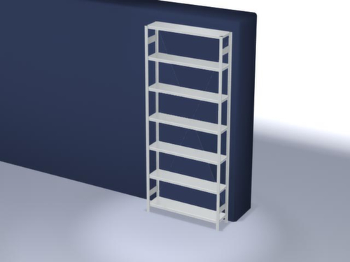 hofe Traversenregal in Standard Bauart, Höhe x Breite x Tiefe 3000 x 1360 x 335 mm, 7 Böden