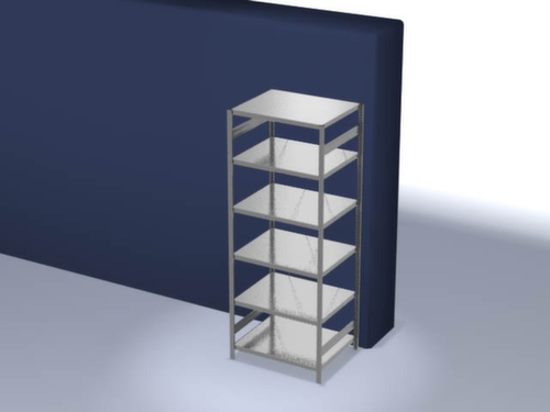 hofe Traversenregal in mittelschwerer Bauart, Höhe x Breite x Tiefe 2500 x 1060 x 835 mm, 6 Böden