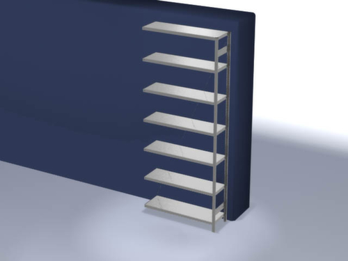 hofe Traversenregal in mittelschwerer Bauart, Höhe x Breite x Tiefe 3000 x 1310 x 435 mm, 7 Böden