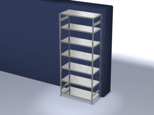 hofe Traversenregal in schwerer Bauart, Höhe x Breite x Tiefe 3000 x 1360 x 635 mm, 7 Böden