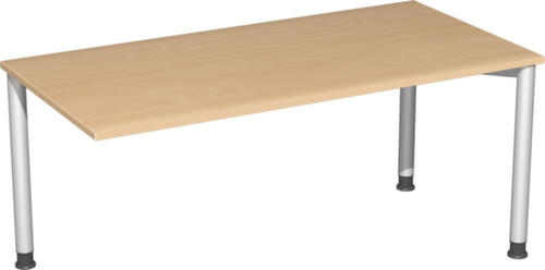 Gera Eckiges Verkettungselement Milano mit 3 Stützfüßen, Breite x Tiefe 1600 x 800 mm, Platte Buche