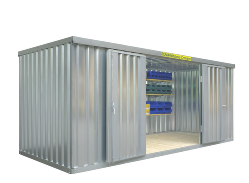 Säbu Verzinkter Materialcontainer FLADAFI® mit Flügeltür