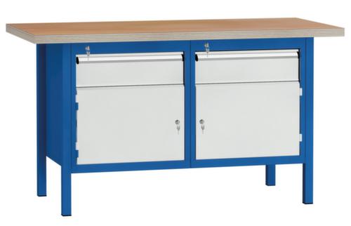 KLW Lutz Werkbank mit Multiplexplatte, 2 Schubladen, 2 Schränke