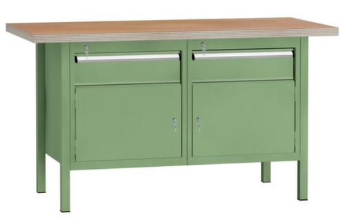 KLW Lutz Werkbank mit Multiplexplatte, 2 Schubladen, 2 Schränke