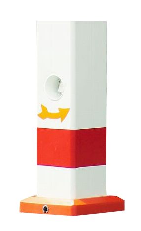 Sperrpfosten mit spitzem Kopf, Höhe 900 mm, zum Einstecken mit Bodenhülse