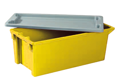 Drehstapelbehälter, gelb, Inhalt 70 l