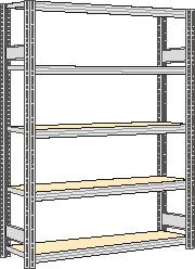 regalwerk Spanplatten-Steckregal mit Böden, Höhe x Breite x Tiefe 2000 x 1751 x 326 mm, 5 Böden