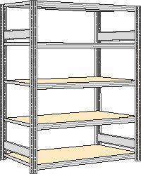 regalwerk Spanplatten-Steckregal mit Böden, Höhe x Breite x Tiefe 2000 x 1751 x 626 mm, 5 Böden