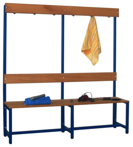 PAVOY Umkleidebank Basis mit Haken und Holzleisten