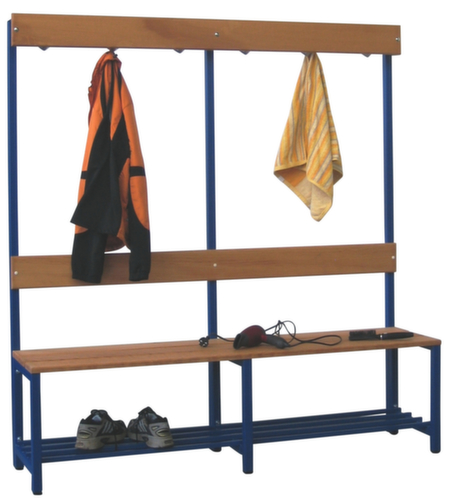 PAVOY Umkleidebank Basis mit Haken und Holzleisten