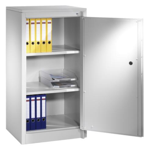C+P Büro-Sicherheitsschrank lichtgrau mit Abdeckplatte aus Holz