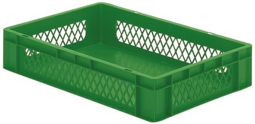 Euronorm-Stapelbehälter Wände durchbrochen, grün, Inhalt 22 l