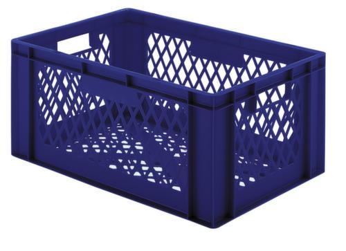 Euronorm-Stapelbehälter Wände + Boden durchbrochen, blau, Inhalt 51 l