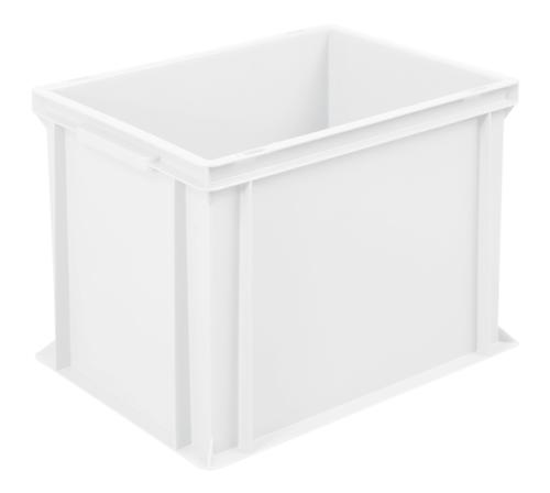 Euronorm-Stapelbehälter Basic mit verstärktem Rippenboden, weiß, Inhalt 31 l