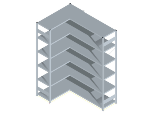 hofe System-Steckregal in Standard Bauart, Höhe x Breite x Tiefe 2500 x 1360 x 535 mm, 6 Böden