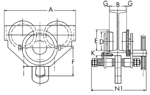 Haspelketten-Laufkatze