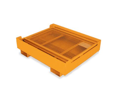 Bauer Arbeitsbühne, Ausführung DE, RAL2000 Gelborange, Einfahrmöglichkeit Von der Breitseite