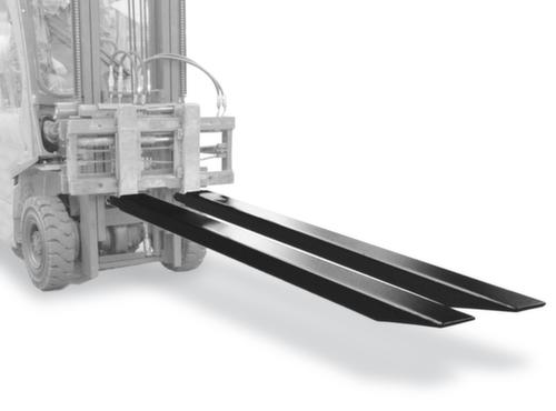 Bauer Gabelverlängerung mit geschlossener Unterseite, RAL7021 Schwarzgrau, für Zinkenquerschnitt Höhe x Breite 40 x 100 mm