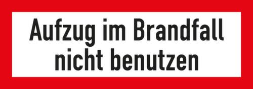 Brandschutzschild "Aufzug im Brandfall nicht benutzen", Wandschild, Standard