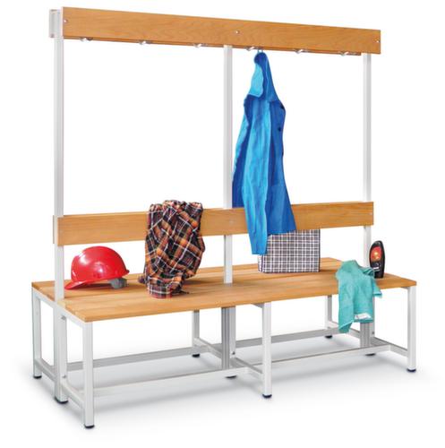 PAVOY Umkleidebank Basis lichtgrau mit Holzleisten