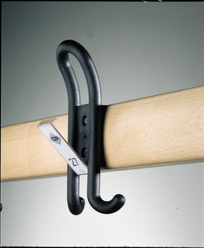 C+P Umkleidebank schwarzgrau mit Haken und Holzleisten