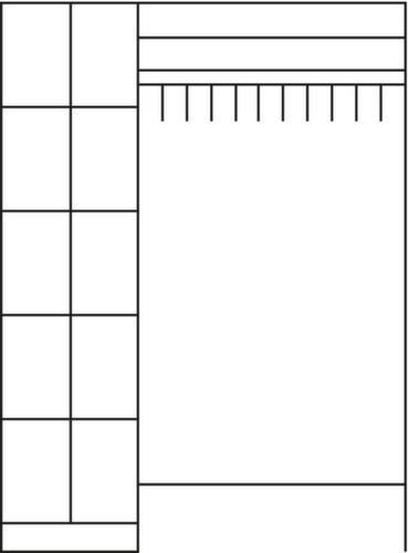 C+P Schließfach-Garderobe Classic mit 10 Fächern + Hutablage + Schuhrost, Breite 1410 mm
