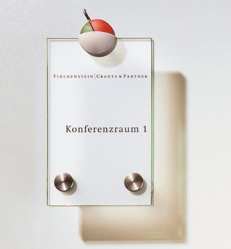 TĂŒrschild CRISTALLO aus ESG, Hochformat 160