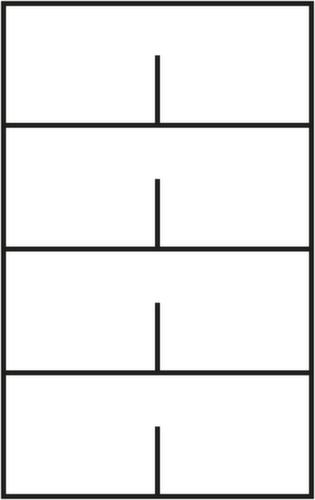 C+P Zweibahniger Hängeregistraturschrank Asisto, 4 Auszüge, weißaluminium/Ahorn